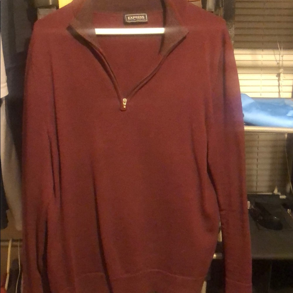 Express merino wool 3/4 zip up sweater